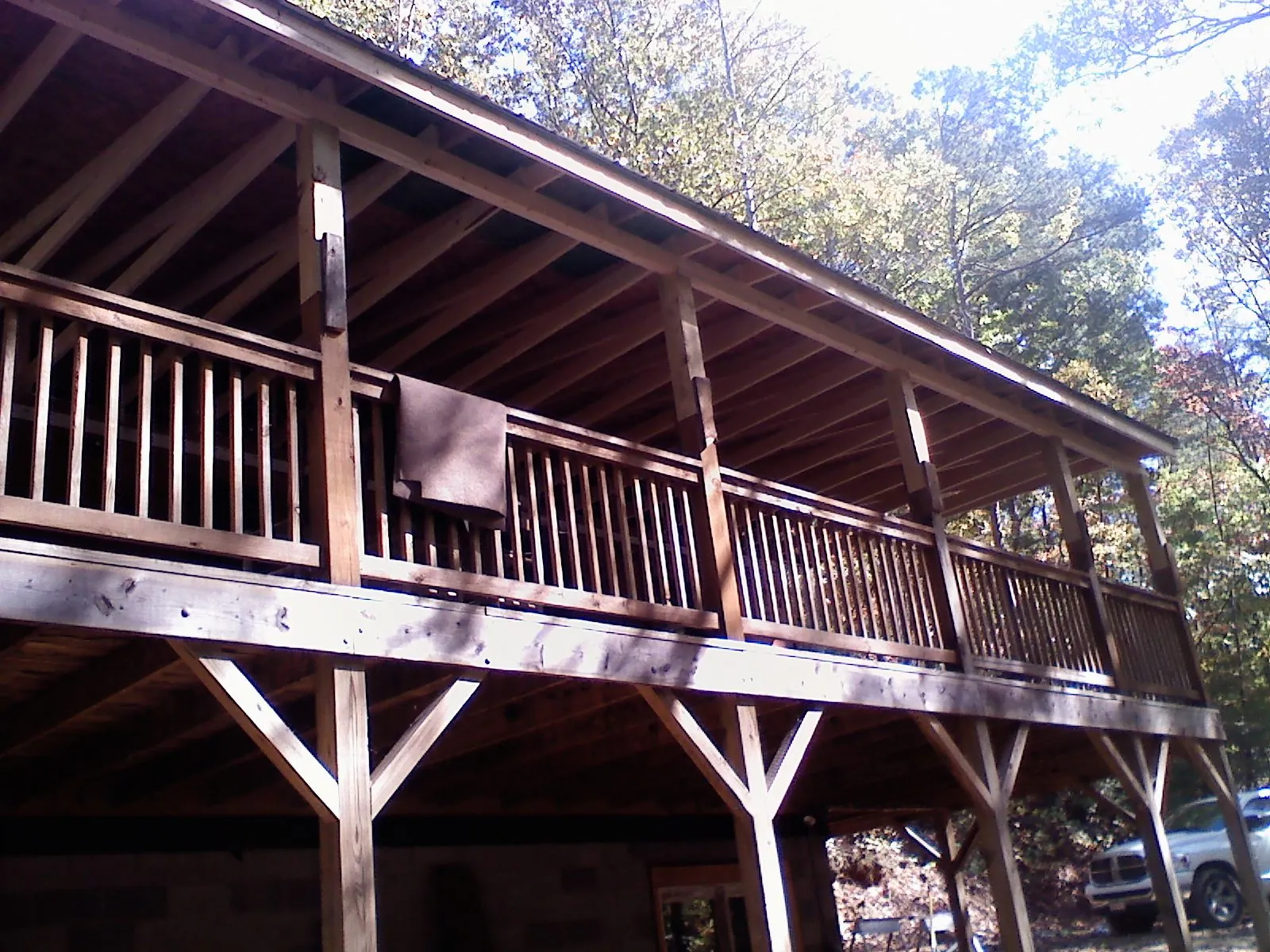 Timber framing under a new elevated porch and deck — Roof Leak Repair in Cherryville by Roofing Brothers